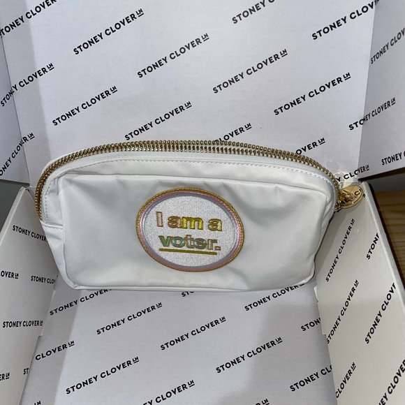 Stoney Clover Lane Handbags - Stoney Clover Lane Small White Pouch VOTER